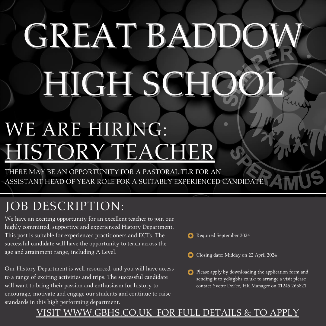 Job Vacancy History Teacher